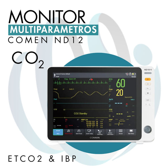 Monitor de Signos Vitales con ETCO2 e IBP  ND12 COMEN